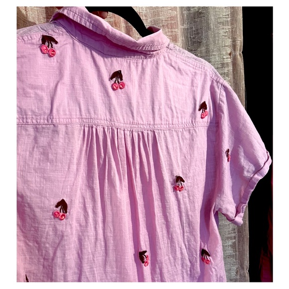 Anthropologie Maeve Cherry Surf Shirt, NWT - Picture 8 of 11